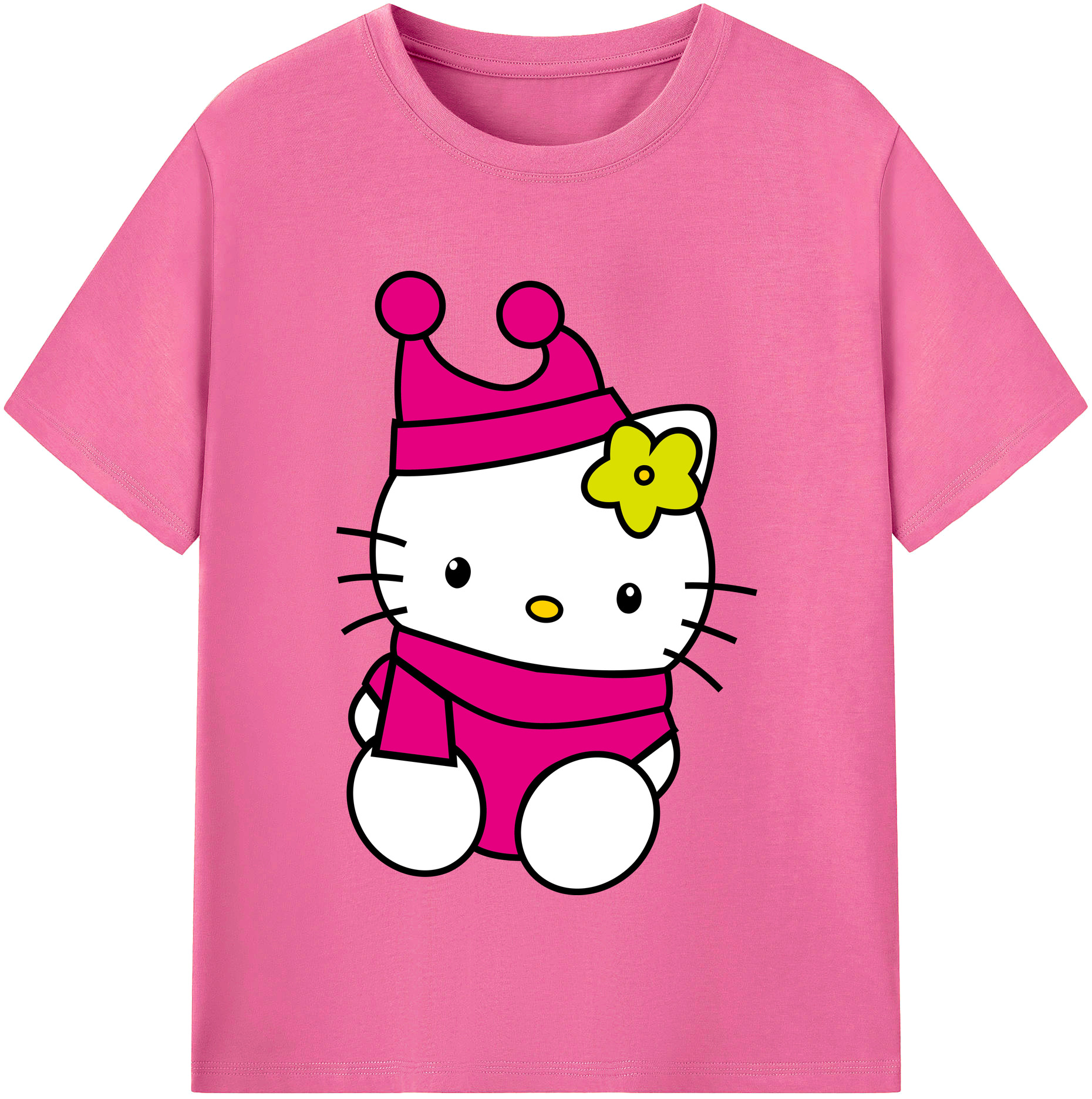 （画像用） Hello Kitty ハローキティ レディースカジュアルプリントTシャツ（綿100％）